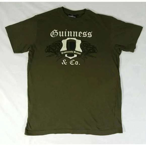 Guinness & Co Traditionally Brewed Beer Stout Authentic Official Green Shirt M - Picture 1 of 4